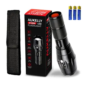 Offre Spéciale Zoomable Flash Light Haute Puissance Rechargeable Led Étanche T6 X900 une main tenir lampe de poche tactique