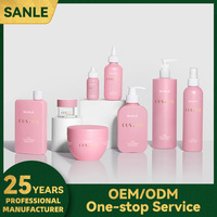 Ensemble de flacons de crème pour le soin de la peau en PE rose de haute qualité pour un emballage cosmétique en plastique de luxe