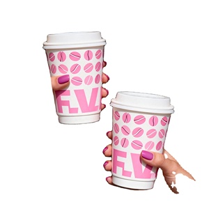 Disposable Custom logo 8/10/12/14/16/24oz Double Wall Paper Coffee <b>Cup</b> for Hot Cold Drinks Juice Milk Tea With Lids - Product Image 3