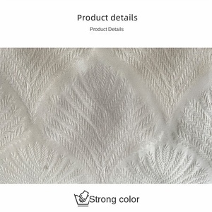 Custom White Embryo Jacquard Brocade Fabric 100% Cotton Abrasion-Resistant Double Yarn for <strong>Bed</strong> Three Piece <strong>Set</strong> - Product Image 1