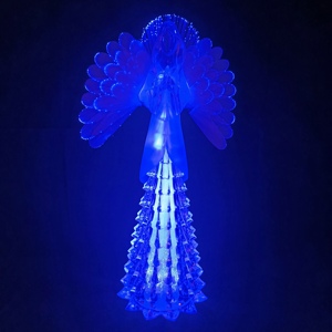 Elegante Figura de Ángel con Luz LED, Ángel de Cristal Transparente, Decoración Navideña - Product Image 6