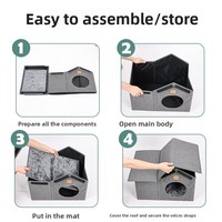 Nichoir pour chat d'extérieur solide, toutes saisons, amovible, lavable, imperméable, en polyester, abri pour chat errant, type de fermeture : sans fermeture