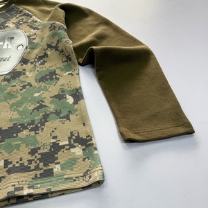 Clothing Manufacturer Wholesale Custom Dtg Printing Camouflage Oversized Casual comfort <b>Waffle</b> Knit Long Sleeve <b>Shirt</b> - Product Image 3