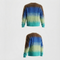 Farbverlauf Flauschiger Mohair-Pullover Rundhals-Ombré-Strickpullover Winter-Warm Großhandel Großbestellung Maßgefertigte Strickware