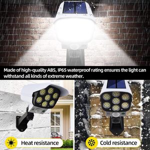 Luces Solares para Exteriores con Sensor de Movimiento, Cámara Falsa, 77 LED, Reflector Impermeable, Lámpara de Calle para Jardín, Hogar y Patio - Product Image 2