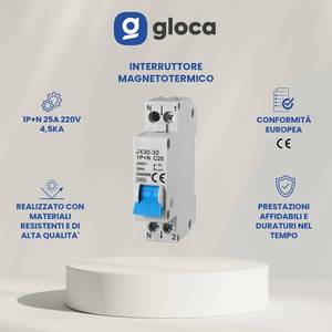 Gloca เบรกเกอร์ขนาดเล็ก, 1P + N 25A 240V 50Hz ติดตั้งราง DIN C25สำหรับครัวเรือน - Product Image 2