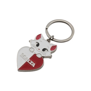 Llavero de Recuerdo con Forma de Corazón de Gato Maltés, Esmalte Personalizado, Regalo de Viaje <span class=keywords><strong>para</strong></span> Turistas - Product Image 3