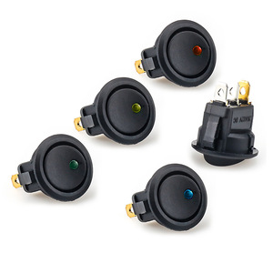 KCD2 Round Rocker <b>Switch</b> With Led Cat's Eye <b>Light</b> <b>12V</b> 24V 220V Blue For Auto Retrofit Upgrade - Product Image 1
