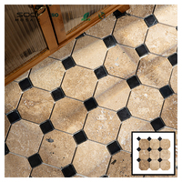 Mosaïque de calcaire beige Retro Guesthouse Carrelages de sol antidérapants Pierre naturelle Hôtel Cour Balcon Mozaik