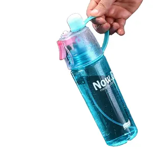 Garrafa de água portátil de 600ml, spray de névoa para água esportiva, copo anti-vazamento com hidratação de névoa