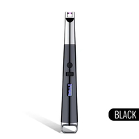 Allume-cigare à arc métallique avec logo laser, outil de cuisine, barbecue, coupe-vent, affichage de la batterie, rechargeable par USB, pistolet d'allumage à arc, allume-cigare à impulsions