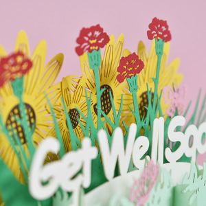 Оптовая продажа: Экологичная 3D-открытка с эффектом объема, тема «Подсолнух», матовое лакирование, поздравительная открытка для пожеланий скорейшего выздоровления и благополучия - Product Image 3