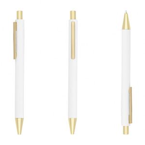 Stylo bille publicitaire blanc mat à bas prix, personnalisable, pour entreprise, en métal, fournisseur d'usine - Product Image 1