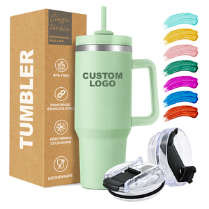 Gobelet isotherme en acier inoxydable à double paroi de 40 oz avec logo personnalisé, tasse à café de voyage, gobelet de 40 oz avec poignée - Product Image 2
