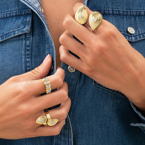 Bague éternelle en argent 925 Gemnel avec diamant taille émeraude et colliers à maillons en chaîne trombone, boucles d'oreilles créoles épaisses - Product Image 5