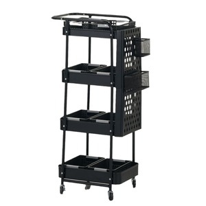 <span class=keywords><strong>Chariot</strong></span> de rangement autoportant en acier au carbone pour cuisine, support multifonctionnel à trois niveaux pour outils de nettoyage au design moderne - Product Image 5