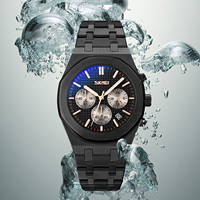 Montre SKMEI 9296 pour homme, affaires, six aiguilles, multifonction, acier inoxydable, 18 mm, sport, trajet quotidien, mode, luxe léger, cadran élégant, boîte