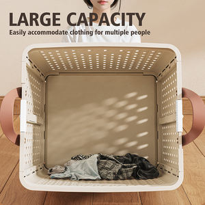 Cesta de Almacenamiento de Juguetes de Peluche Grande, Cesta de Ropa Sucia Plegable de Plástico, Cesta de Lavandería Plegable con Ruedas BT-402 - Product Image 5