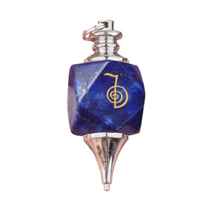 Gran oferta, <span class=keywords><strong>lapislázuli</strong></span> Natural, piedra cuadrada, símbolo, péndulo espiritual, <span class=keywords><strong>amuleto</strong></span> de piedra Natural tallada, artesanías de piedra semipreciosa curativa - Product Image 1