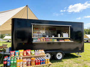 ACB New Aluminum Full-Equipped Food Trailer with Ice Cream & Chicken Rotisserie Grill <b>Bar</b> for Business Use Snack Food & Chips - Product Image 4