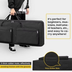 Sac de transport pour clavier de piano électronique 88 touches en tissu Oxford rembourré, certifié BSCI - Product Image 6