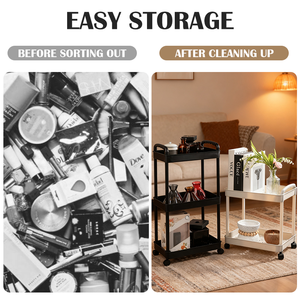 <strong>Multi</strong>-Functional Movable 2/3/4/5-<strong>Tier</strong> Plastic Rolling Utility Cart <strong>Storage</strong> Trolley Kitchen <strong>Storage</strong> Cart Organizer With Wheels - Product Image 2