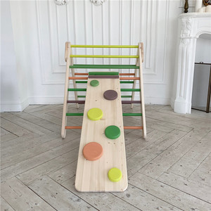 Triangolo rampicante in legno con rampa rampa reversibile triangolo pieghevole palestra Montessori - Product Image 3