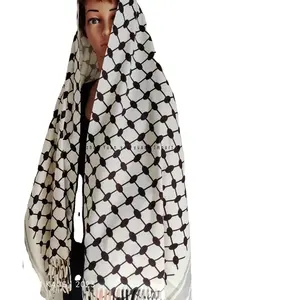 High Quality Imitated wool 100 % poluester sublimation Single Printing Palestine scarf Arab hijab Scarf