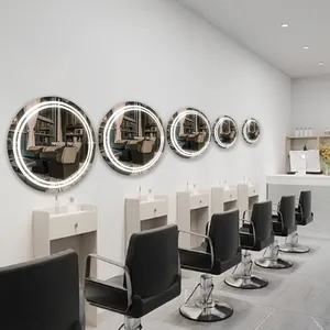 مرآة حمام فاخرة تُثبت على الحائط بشاشة LED تعمل باللمس مرآة صالون رقمية ذكية مع مصابيح LED مرآة مكياج للحمام