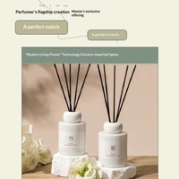 Diffuseur d'arômes artisanal en verre parfumé au thé, bâtonnets en rotin, huile essentielle, parfum d'intérieur, chambre à coucher, longue durée