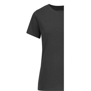 T-shirt à manches courtes col rond pour femme, style streetwear, respirant, écologique, en coton biologique gris, uni, en molleton - Product Image 6