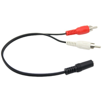 Usine directe DC3.5mm femelle à 2RCA mâle stéréo Audio Y câble répartiteur conducteur en cuivre blindé