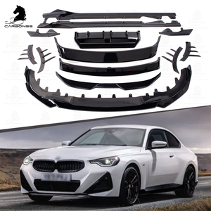 Per <span class=keywords><strong>BMW</strong></span> <span class=keywords><strong>serie</strong></span> <span class=keywords><strong>2</strong></span> M240i G42 Coupe Bodykit plastica nero lucido Carbon Look labbra anteriori diffusore posteriore minigonne laterali Spoiler Body Kit - Product Image 1