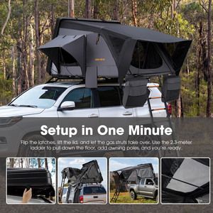<span class=keywords><strong>Tente</strong></span> de toit rigide SAN HIMA Slimline ABS légère pour camping familial avec fenêtre Stargazer et chargement USB pour SUV et Jeep - Product Image 3