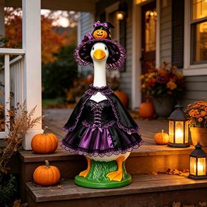 Disfraz personalizado para pato de porche, disfraz para estatua de pato de porche, ropa para figurina de cisne de exterior de Halloween, ropa para mascotas, disfraz de vestido de bruja - Product Image 6