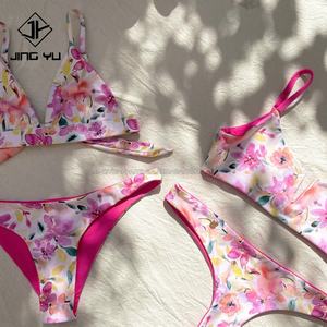 Traje de Baño Brasileño de Dos Piezas con Estampado Floral Personalizado para Mujer, Traje de Baño Sexy, Mini Micro Bikini - Product Image 4