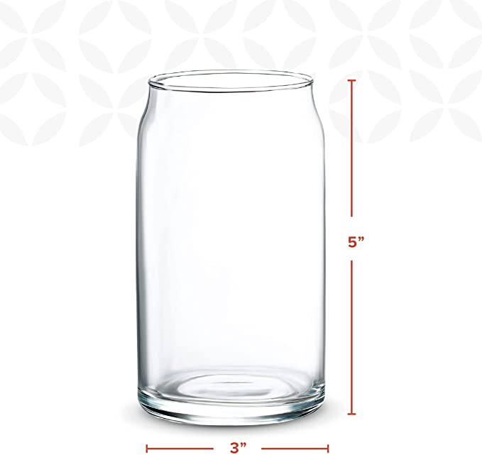 16 oz Glass Can Shaped Cups Beer & Coffee Tumbler Glasses