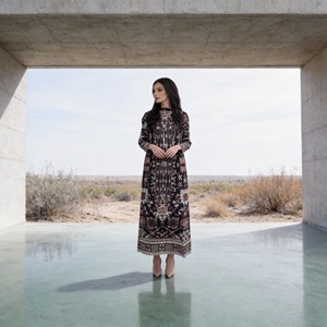 Abaya de Poliéster con Estampado Plisado Personalizado de Primera Calidad para Mujeres Musulmanas, Vestido Elegante, Proveedor Mayorista - Product Image 2