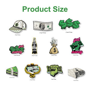 कस्टम कढ़ाई लोहे के लिए बड़े आकार के डॉलर विषय चेनले पैच पर कस्टम कढ़ाई लोहा - Product Image 2