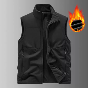 Chaleco de Fotógrafo <span class=keywords><strong>con</strong></span> Múltiples Bolsillos <span class=keywords><strong>con</strong></span> Cremallera, Diseño de Forro Polar para Invierno, Logotipo Personalizado, Chaquetas Casuales para Hombre, Ropa de Trabajo para Exteriores, Chaleco de Pesca - Product Image 1