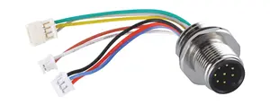 Stecker Sensor Stecker Rückseite Befestigungs ende M12 a Code 8 Pin Messing Stecker & Buchse Elektrische Kabel platte Stecker Löten