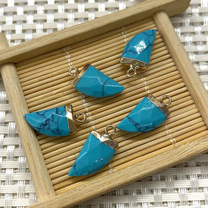 Ciondoli <span class=keywords><strong>e</strong></span> Charms in Pietra Naturale Sfaccettata Rosa, Rossa, Blu, Verde, Ciondolo in Agata per Creazione di Gioielli, 10x20mm - Product Image 3