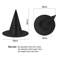 Costume d'Halloween Chapeau de Sorcière Accessoire pour la remise des diplômes de Noël ou les fêtes du Ramadan