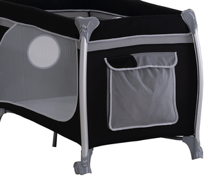 Cuna y Corralito Metálico Multifuncional para Bebé con <span class=keywords><strong>Cambiador</strong></span> de Pañales, Barra de Juguetes y Patas de Aluminio para Dormitorio - Product Image 5