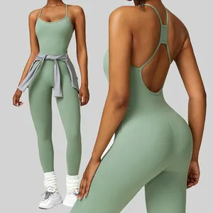 Naked Feeling Gym Set Women Training Yoga Suit Backless Women Sports Jumpsuit Fitness Rompers Stretch Female Workout Bodysuits