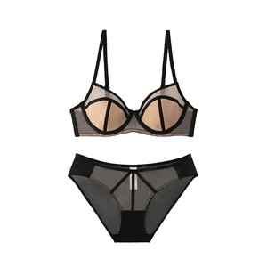 Conjunto de lencería sexy y a la moda con efecto push-up, transpirable, estilo hipster, con aros, de 2 piezas: sujetador y pantalones cortos. - Product Image 5