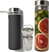 Haute Borosilicate verre clair Durable épais thé infuseur bouteille d'eau fruits Carafe tasses Camping écologique 2024 cadeau de noël