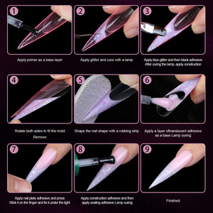 150 Uñas Postizas Extra Largas y Anchas de Color Rosa para Extensión de Uñas en Gel - Product Image 6