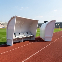 Abri de remplacement pour joueurs de football monté au sol, cadre en aluminium, bancs de remplacement pour stade, sièges pour les côtés du terrain PB-ZKBB