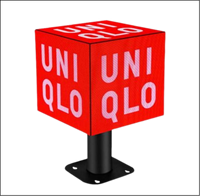 Pantalla LED Cúbica Personalizada RGX de 4/5 Lados con Logotipo, Control WiFi, Pantalla de Cubo Mágico a Todo Color para Publicidad de Marca y Decoración
